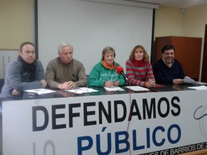 Rueda de prensa de CGT, STEA, CHA, IU, MHUEL y Marea Verde.