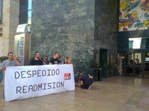 Concentración el pasado 27 de junio en la puerta de Grancasa.