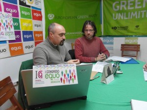 Rueda de prensa ofrecida este viernes por representantes de Equo Aragón.