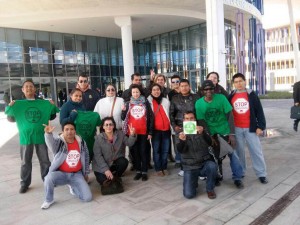 Stop Desahucios ha tomado la decisión de desconvocar los actos de hoy y mañana tras conocer la noticia de la paralización de la subasta de una de las afectadas. Foto: Stop Desahucios