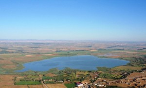 Vista aérea de la Laguna de Sarinyena. Foto: Comarca Os Monegros