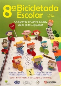 Cartel de la 8ª Bicicletada escola de Zaragoza que tendrá lugar este domingo, 1 de junio.
