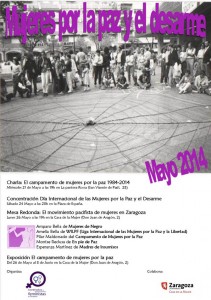 Cartel con los actos organizados por la Coordinadora de Organizaciones Feministas de Zaragoza.