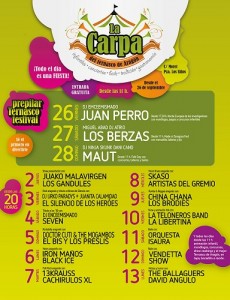 A carpa continará a o canto d'a plaza de Los Sitios de Zaragoza con toda la programación compuesta de mosicos y collas aragonesas.