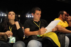 Isabel Vallet, Quim Arrufat y David Fernandez, diputados de la CUP. Foto: CUP
