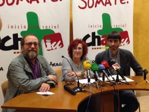 Chesus Yuste, Maribel Martínez y Álvaro Sanz durante la rueda de prensa de este lunes.