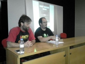 Dabi Lahiguera y Valentín Cazaña durante el acto en Tarazona. Foto: @Puyalon