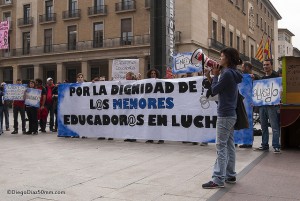 Protesta del COA el viernes 31 de octubre. Foto: Diego Díaz (AraInfo)