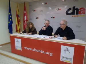 Marivi Monterrubio, David Félez y Francho Nagore en rueda de prensa.