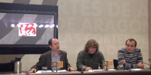 Romero, Bernal y Ariza durante la rueda de prensa. Foto: IU