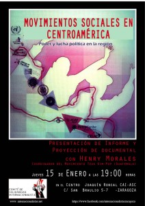 Cartel del acto de esta tarde en Zaragoza.