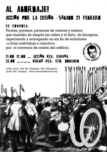 Cartel del acto de este sábado en Zaragoza.