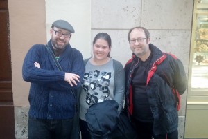 Representantes de Podemos Teruel y CGT Enseñanza.