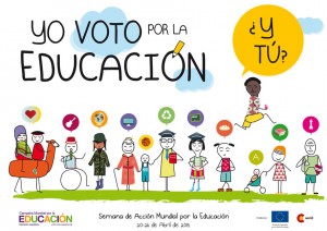 Cartel de la recién terminada Semana de Acción Mundial por la Educación.