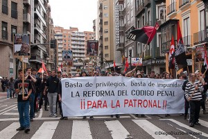 Manifestación de CNT en el 1º de Mayo. Foto: Diego Díaz (AraInfo)