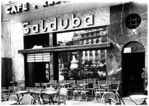 Terraza del café Salduba en los años 50.