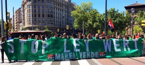 Manifestación contra la LOMCE en Zaragoza. Foto: @arainfonoticias