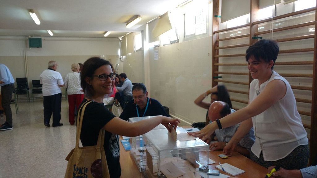 María Galindo ha votado en Teruel. Foto: Unidos Podemos Teruel