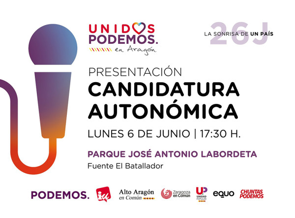 UNIDOS PODEMOS Presentación candidaturas Aragón