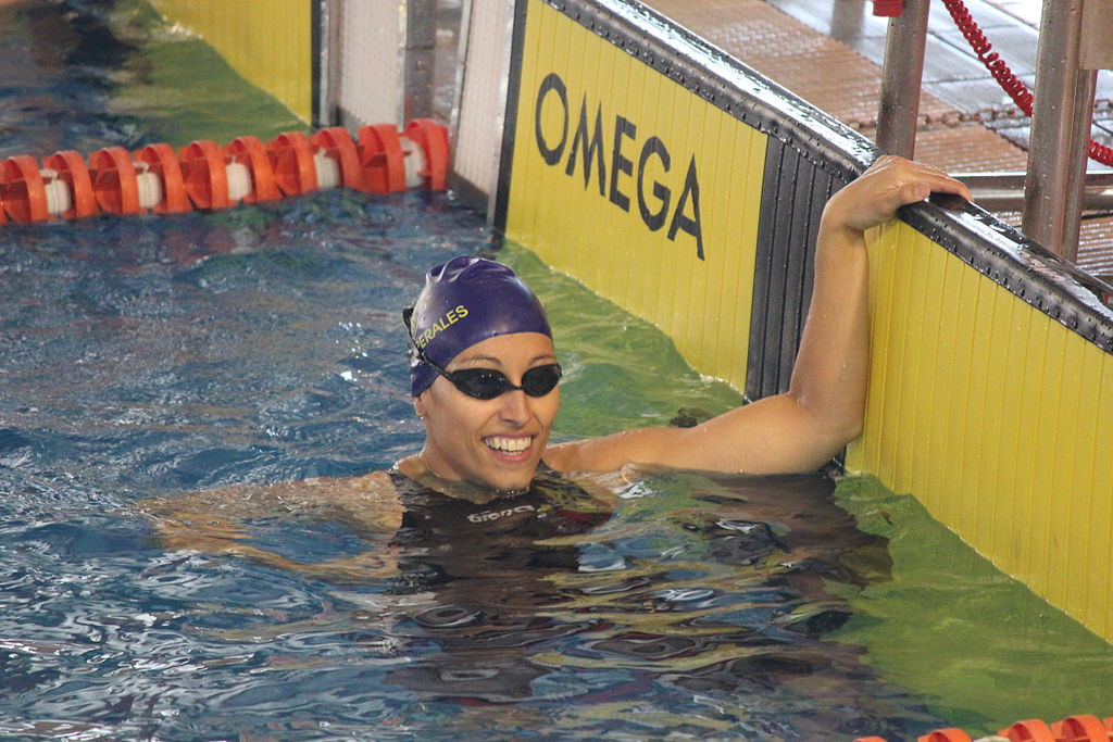 Perales durante el Campeonato de Estatal de Natación Paralímpica de 2015. Foto: Laura Hale (CC BY-SA 4.0)