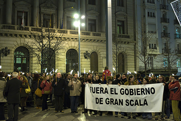 Manifestación en Zaragoza en el 2008 contra Gran Scala. Foto: Primo Romero