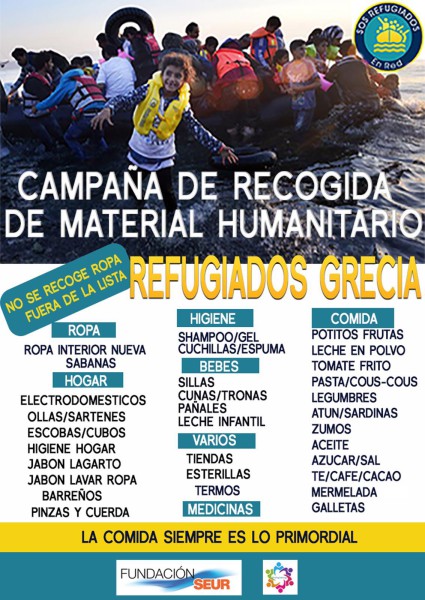 Cartel Ayuda a Refugiados en Zaragoza