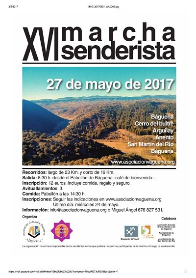 Marcha senderista Báguena