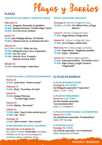 Programación Infantil. Fiestas del Pilar 2017