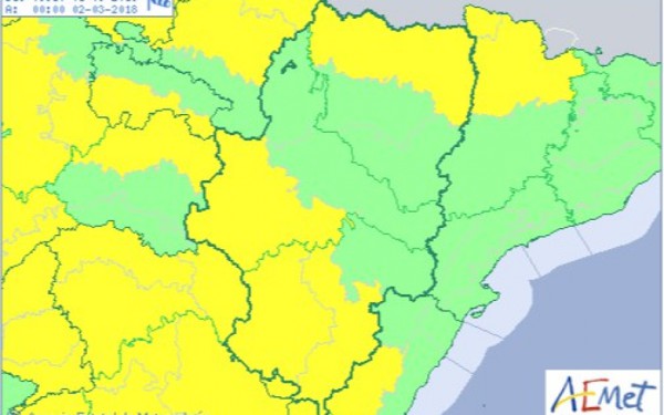 Aviso amarillo para este jueves.