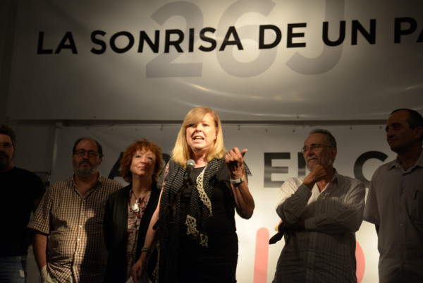 Rosa María Artal durante la noche electoral del 26J de 2016. Foto: Pablo Ibáñez (AraInfo)
