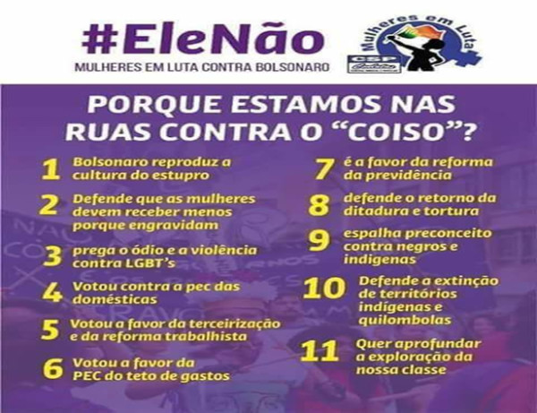 Mulheres em luta contra Bolsonaro