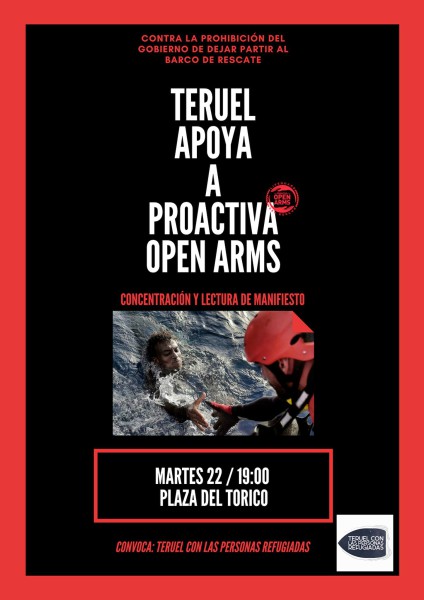 Concentración Teruel apoya los barcos de rescate