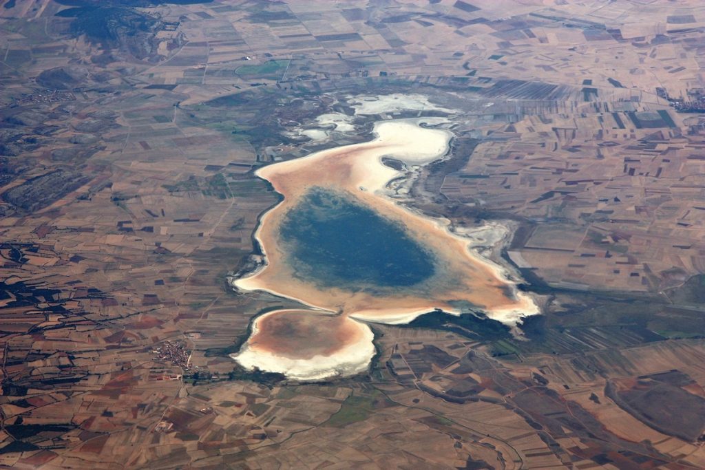Laguna de Gallocanta, en la que se aprecia el impacto de la sequía en 2021.