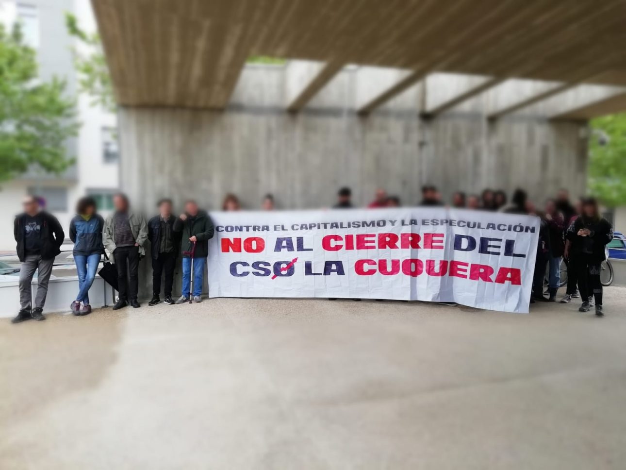 Concentración de apoyo al CSO La Cuquera de Uesca del pasado mayo