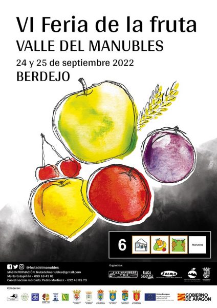 cartel con dibujos de fruta