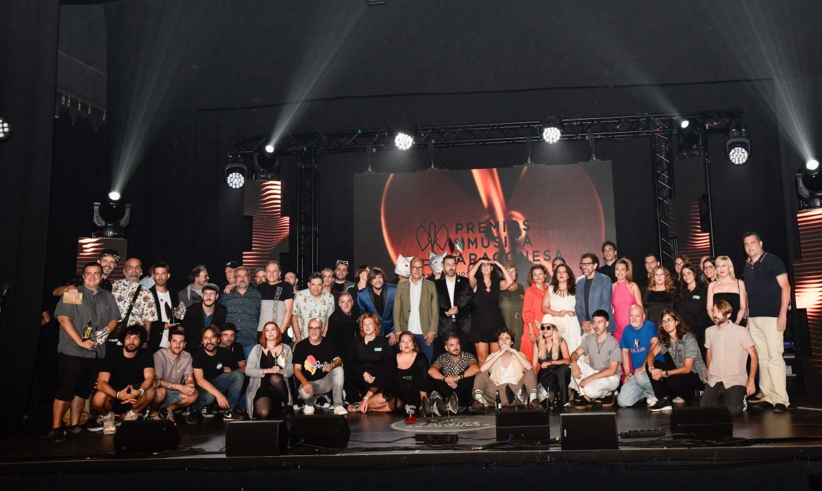 Foto de familia de los 23º Premios de la Música Aragonesa