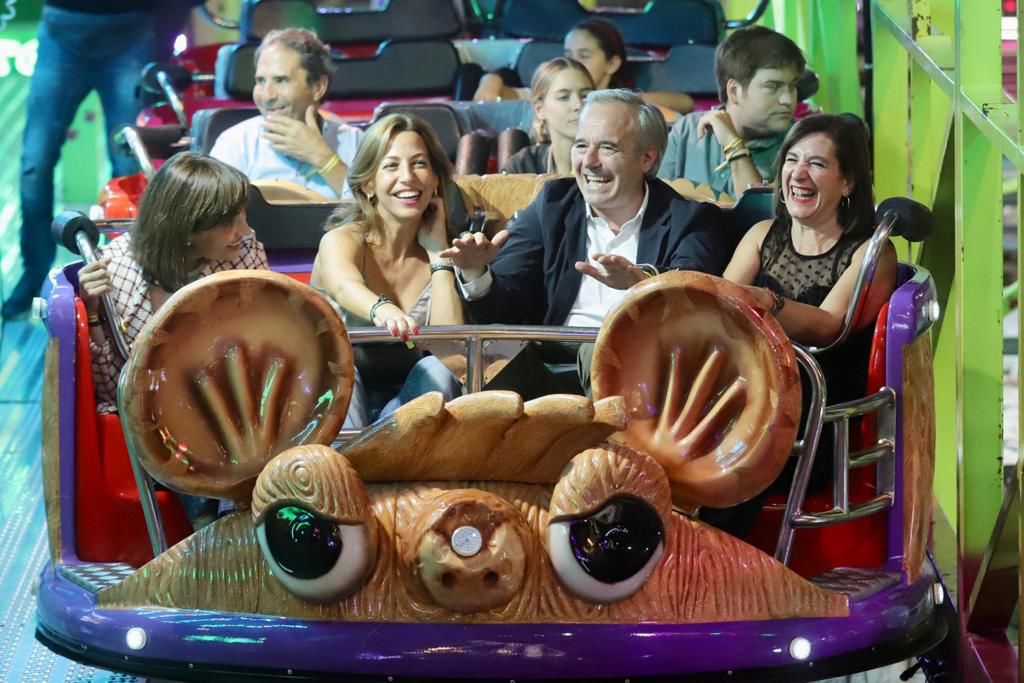 Natalia Chueca, Jorge Azcón y Sara Fernández en la inauguración del recinto ferial de Pilares de 2022. Foto: Daniel Marcos (AZ)