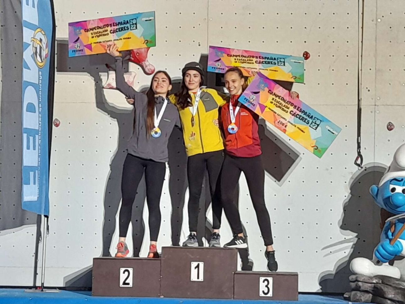 las tres ganadoras de escalada de velocidad