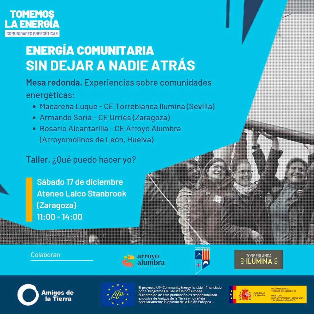 Jornada Sin dejar a nadie atras Amigos de la tierra de comunidades energéticas