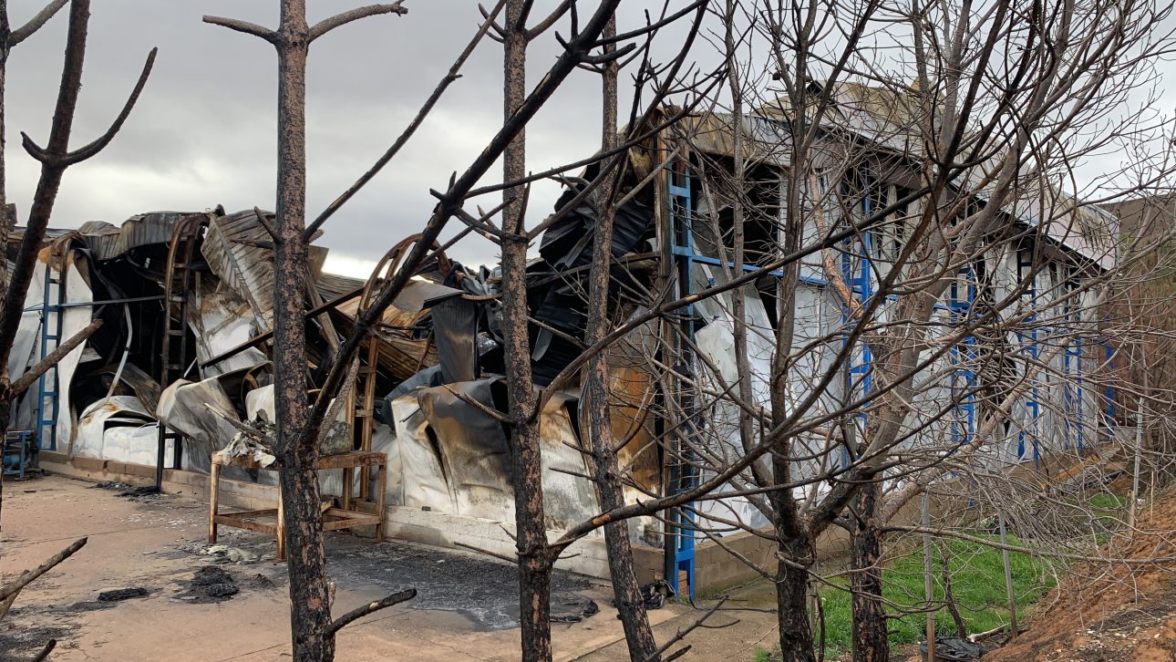 casa quemada por el fuego