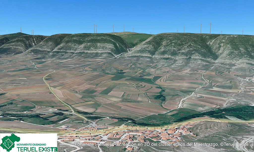 Los molinos en Fortanete en 3D