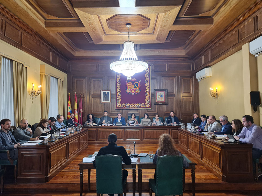 emma buj en el centro presidiendo el pleno