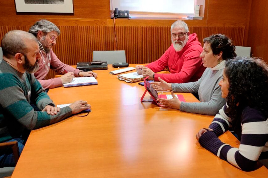Reunión mantenida entre UGT, CGT y Podemos Aragón |Foto: CGT .