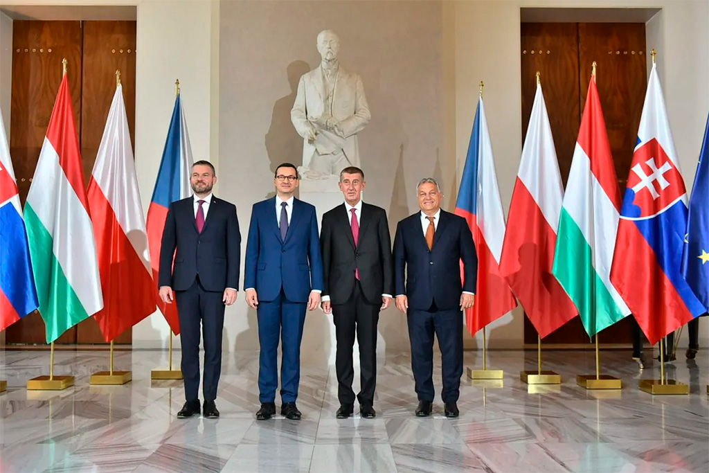 Los jefes de Gobierno de los países del V4, en Praga, septiembre de 2019 | Foto: Gobierno de Eslovaquia.