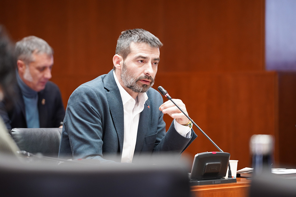 Álvaro Sanz durante su comparecencia sobre la ley deagricultura familiar