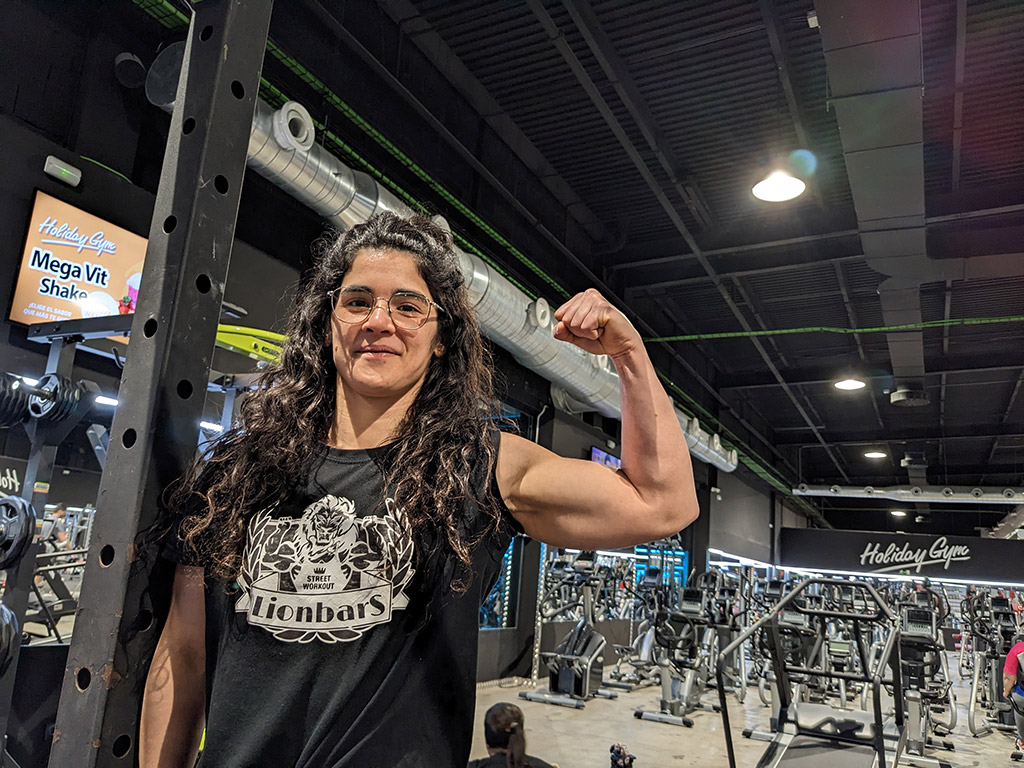 Laura García en uno de sus entrenamientos en Holiday Gym