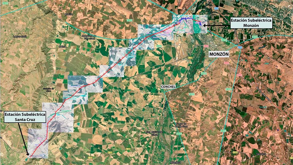 Recorrido de la red de alta tensión elaborado por estas familias