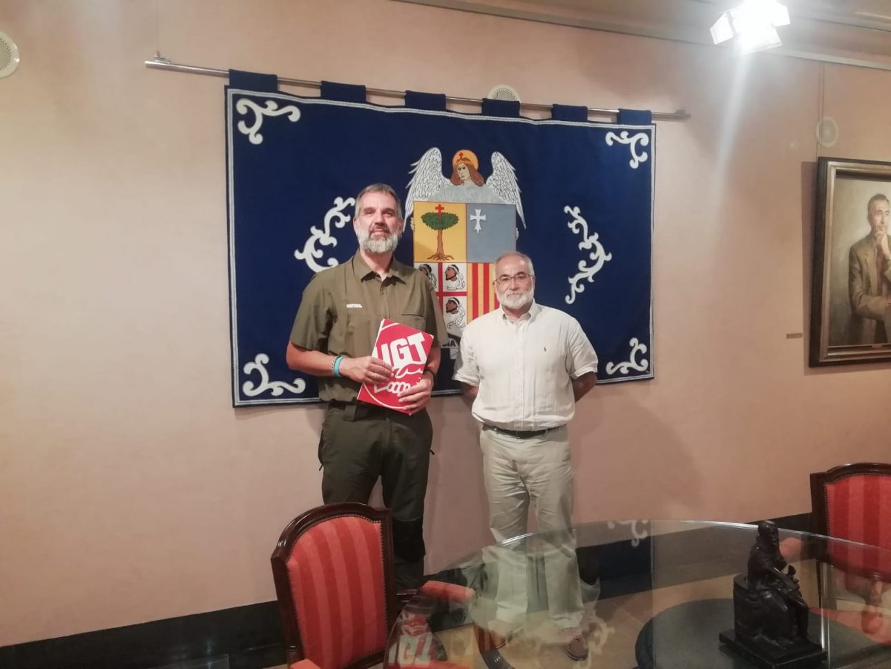 El representante de la Sección Sindical del Sindicato Profesional de Agentes Forestales de UGT, Antonio Miguel Villoro Graske en la reunión del Chusticia | Foto: UGT.