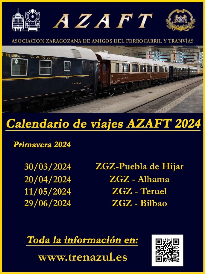 El Tren Azul de AZAFT inicia su temporada de circulaciones 2024 con el “Tren del Tambor” a La Puebla d'Íxar