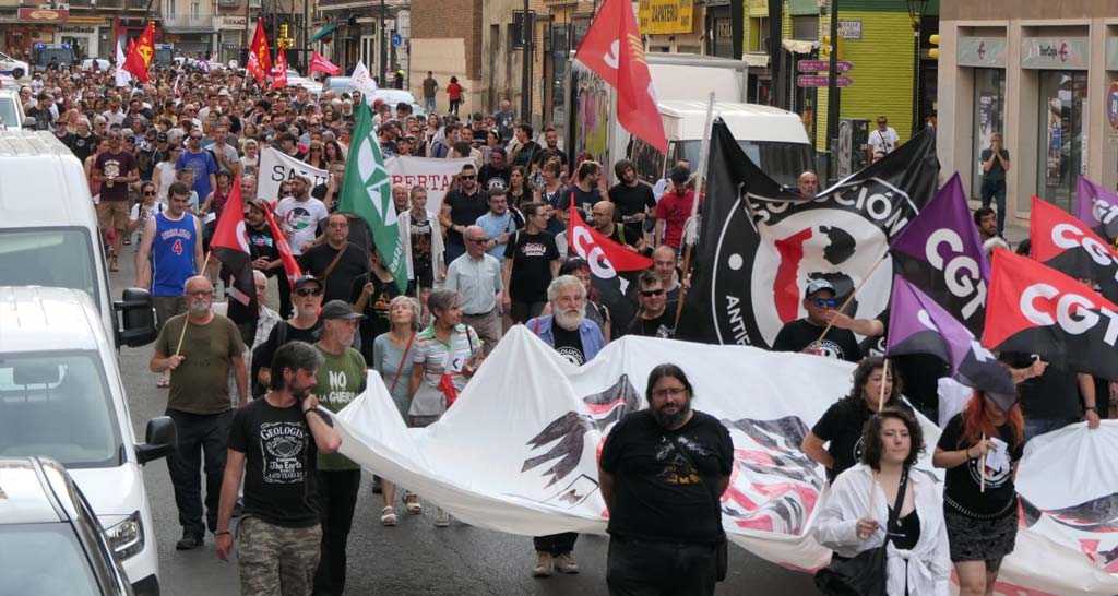 Una vista de la marcha a su paso por el Coso. | Foto: Luis Antonio Sin Buil